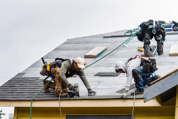 Professional Gutter Installation technician working in Washburn, WI